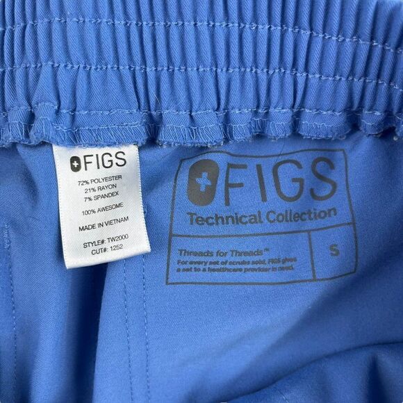 Figs Technical Collection Women's Size Small Blue Scrub Pants TW2000T - Picture 3 of 4